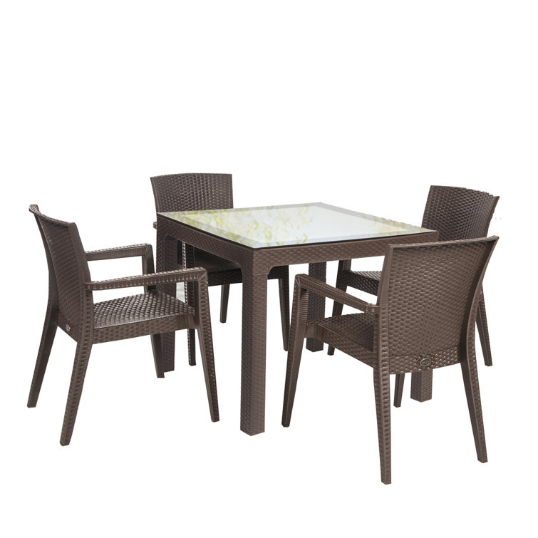 Rainbow Outdoor 4 Person Square Outdoor Dining Set Wayfair